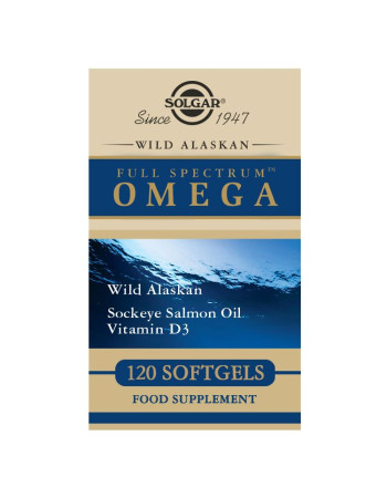 Solgar Wild Alaskan Full Spectrum Omega kalaöljyvalmiste 120kaps 
