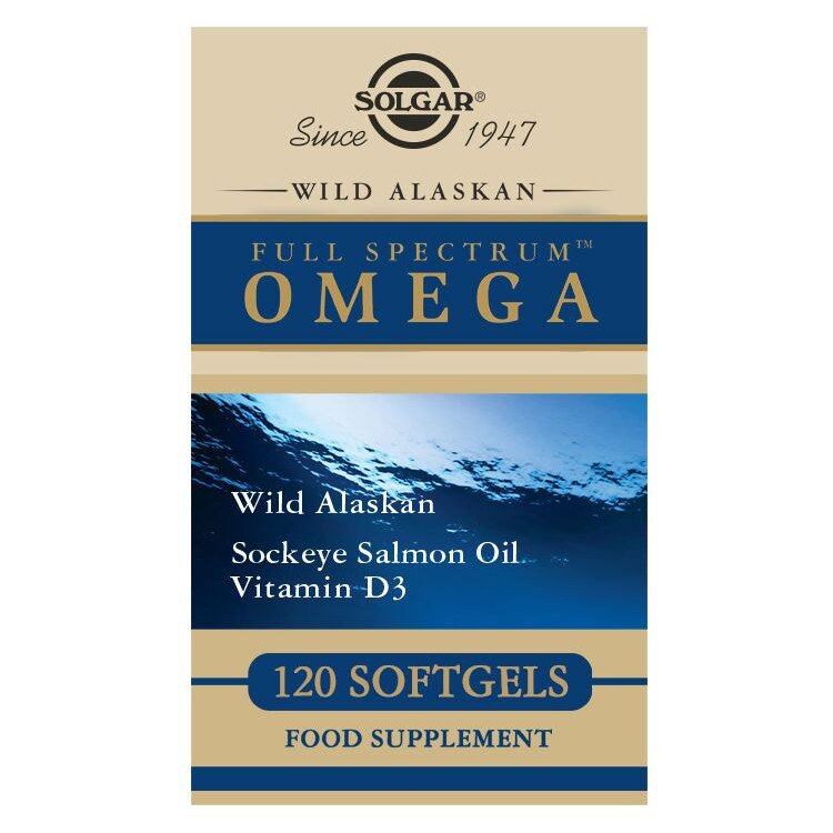 Solgar Wild Alaskan Full Spectrum Omega kalaöljyvalmiste 120kaps 