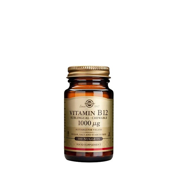 Solgar B12-vit 100 imeskelytablettia 1000 µg (syanokobalamiini)
