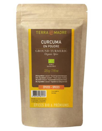 Terra Madre kurkuma 225g jauhettu luomu täyttöpussi