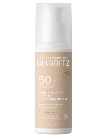 Laboratoires de Biarritz Tinted Sun Cream Sävytetty Aurinkovoide Kasvoille SPF50 Ivory 50ml 