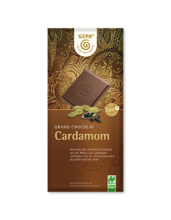 Gepa Grand kardemumma maitosuklaa luomu 100g sis maitoa