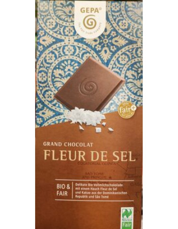 Gepa Grand Chocolat Fleur de Sel – maitosuklaa suolakiteillä 100g luomu