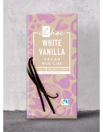 Ichoc White Vanilla Vegaaninen valkosuklaa 80g white vanilla, luomu