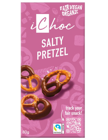 iChoc Luomu Salty Pretzel suklaa 80g