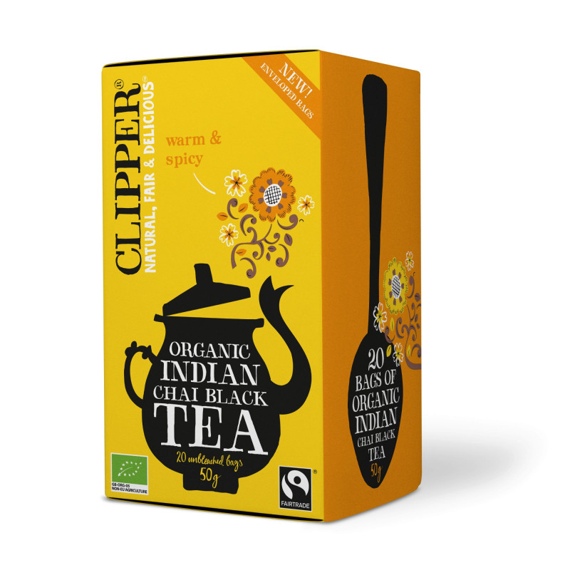 Clipper Indian chai musta tee 20ps luomu
