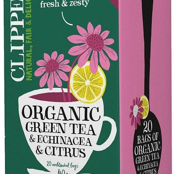 Clipper Vihreä tee, echinacea & sitrushedelmät 20pss luomu 
