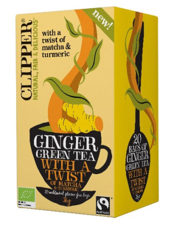 Clipper Inkivääri-vihreä tee, matcha & kurkuma 20 ps, luomu