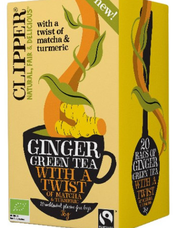 Clipper Inkivääri-vihreä tee, matcha & kurkuma 20 ps, luomu