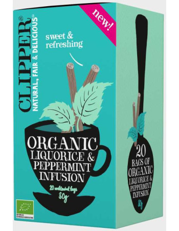 Clipper Lakritsi & piparminttu luomutee 20 ps, 