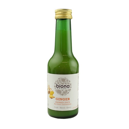 Biona luomu 97% tuorepuristettu inkiväärimehu 200ml sokeriton