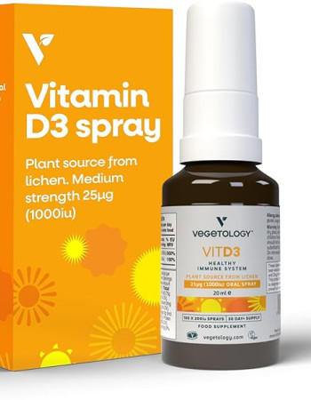 Vegetology VitD3 Suihke 1000iu vegaaninen 20ml