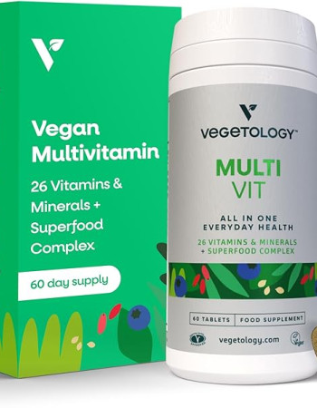 Vegetology Multi Vit – Täydellinen monivitamiini- ja mineraalivalmiste kasvissyöjille (60 tabl)