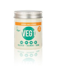 VEG1 Monivitamiini pureskelutabletti 90 kpl Appelsiini vegaaninen