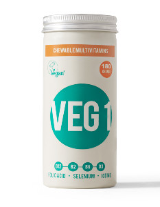 VEG 1 monivitamiini pureskelutabletti Appelsiini 180kpl vegaaninen