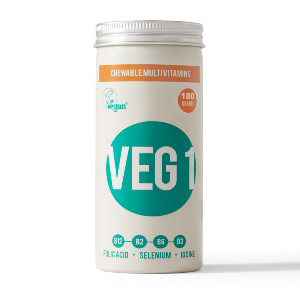VEG 1 monivitamiini pureskelutabletti Appelsiini 180kpl vegaaninen