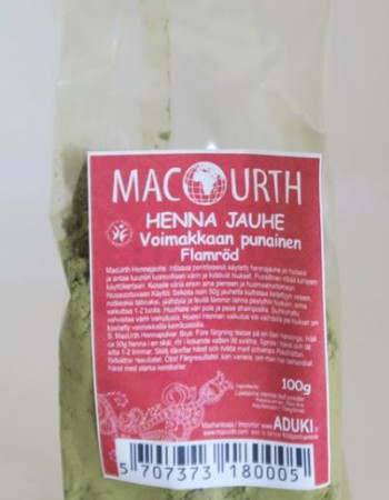 Mac Urth hennajauhe voimakkaan/kirkkaan punainen 100g