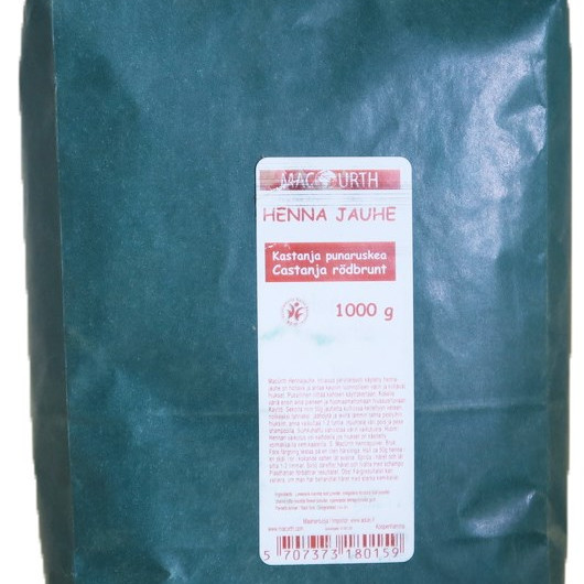 MacUrth Henna jauhe kastanja punaruskea säästöpakkaus 1kg