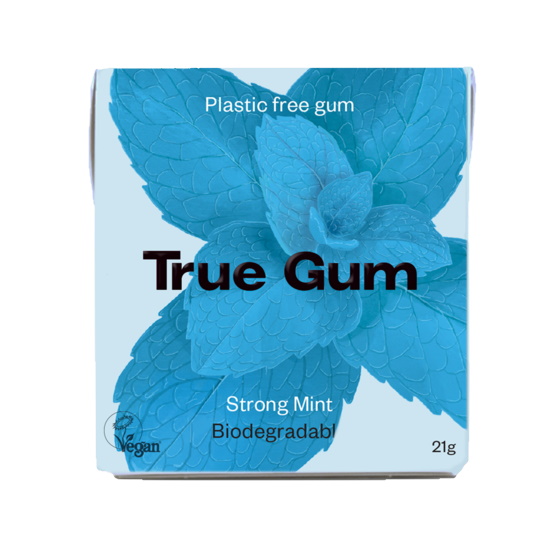 True Gum Strong mint muoviton purukumi 20g biohajoava