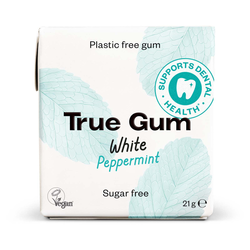 True Gum White Piparminttu luonnollinen ksylitolipurukumi 21g