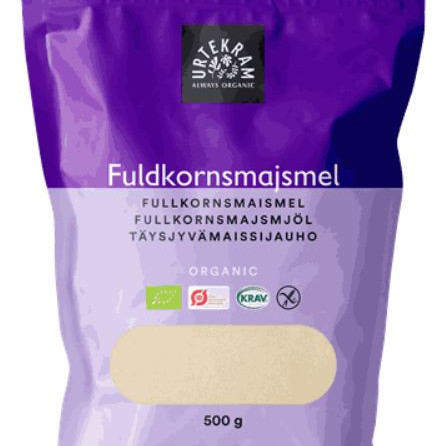 Urtekram luomu täysjyvämaissijauho 500g 