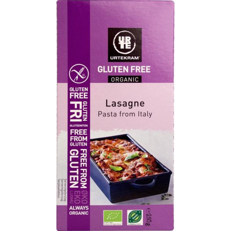 Urtekram gluteeniton lasagnelevy luomu (maissi-& riisijauho)