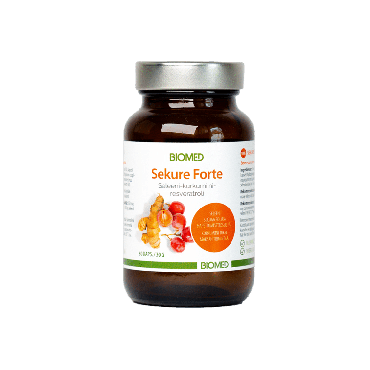 Biomed Sekure forte Seleeni-kurkumiini-resveratroli 60 kaps
