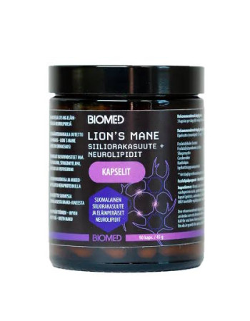 Biomed Lion´s Mane siiliorakasuute + neurolipidit 90 kaps 