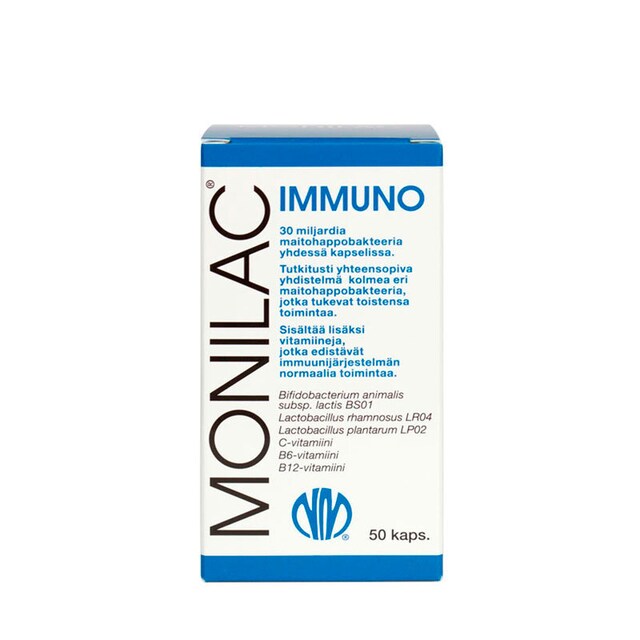 Natura Media Monilac Immuno, maitohappobakteerivalmiste 50 kaps