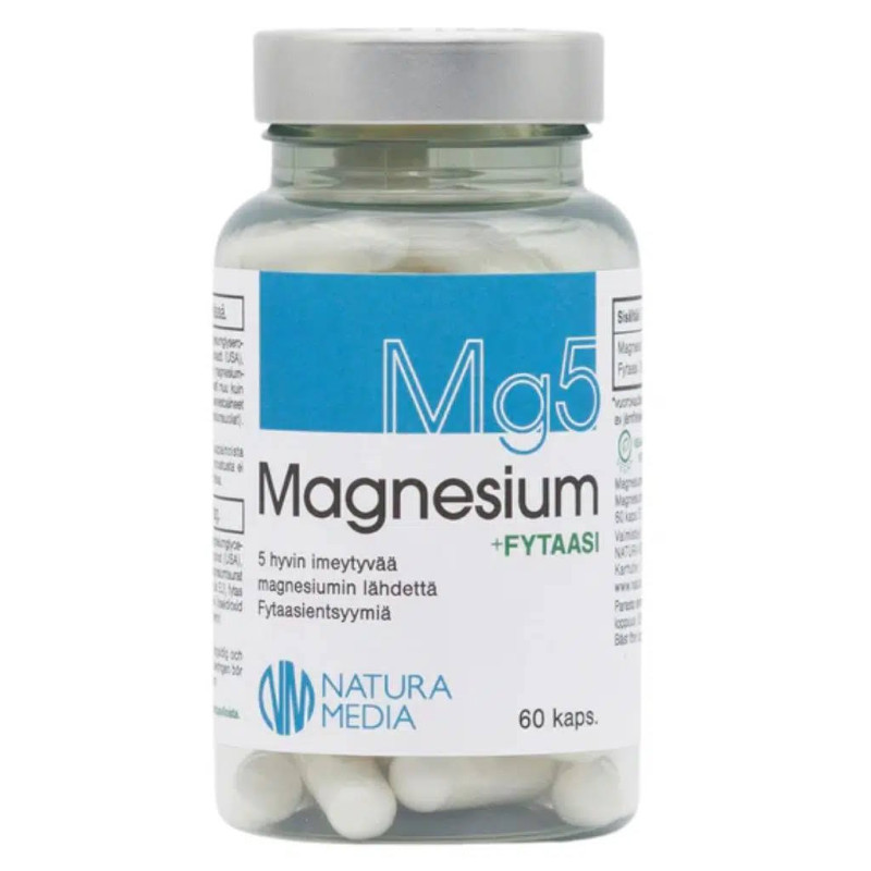 Natura Media Mg5 Mangnesium+Fytaasi 60 kaps – Natura Media