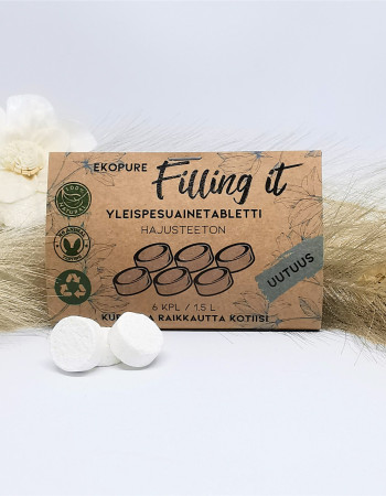 TARJOUS Ekopure Fillling it Yleispesuainetabletti 6kpl Hajusteeton (norml 9,50€)