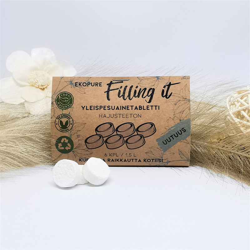 TARJOUS Ekopure Fillling it Yleispesuainetabletti 6kpl Hajusteeton (norml 9,50€)