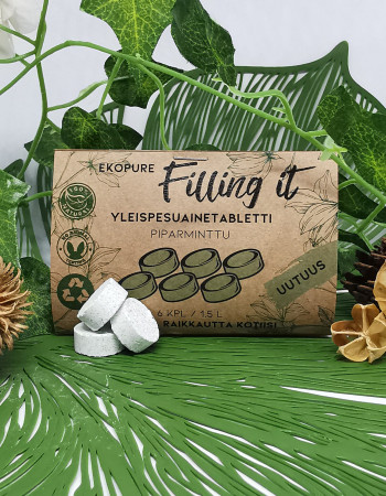 TARJOUS Ekopure Fillling it Yleispesuainetabletti 6kpl hajusteeton (norml 9,50€)