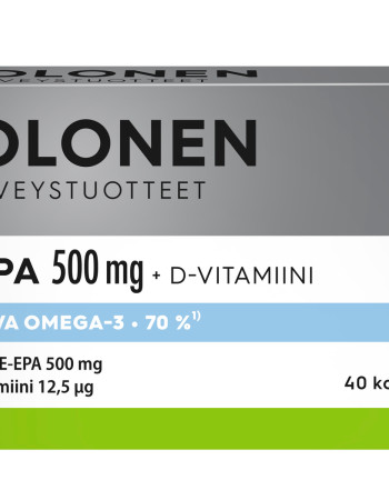 TOLONEN E-EPA 500mg+D-vit Kalaöljykapseli 40kaps