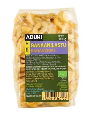 Aduki Banaanilastu luomu 200g makeutettu