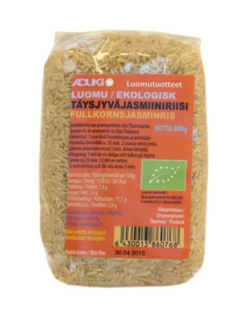Aduki täysjyvä jasmiiniriisi luomu 500g