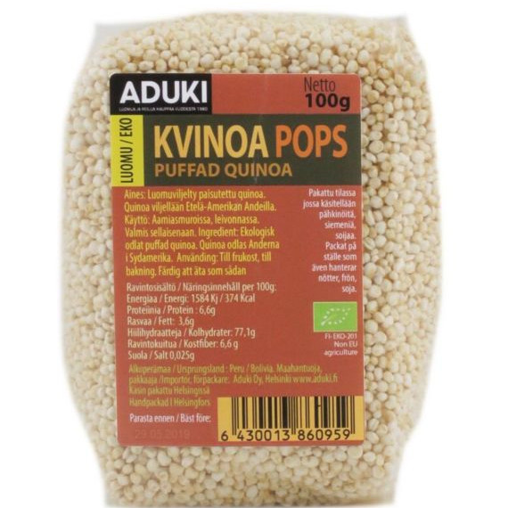 Aduki Quinoa pops Kvinoamuro luomu 100g