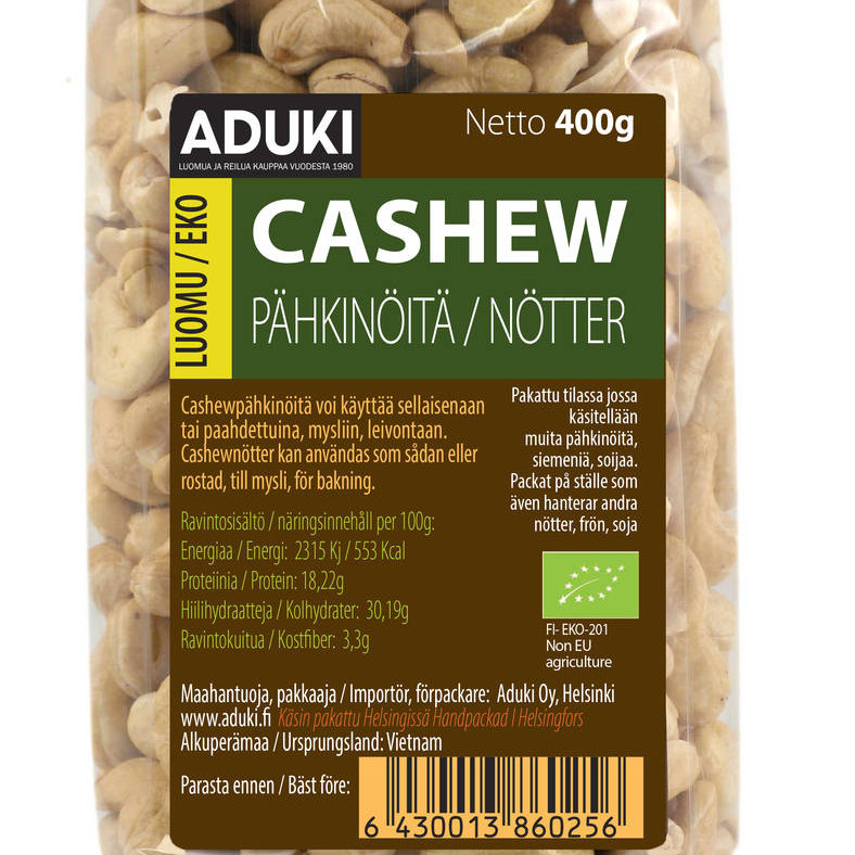 Aduki luomu cashewpähkinä 400g reilukauppa