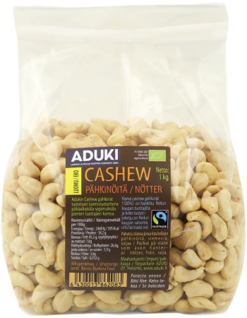 Aduki Cashewpähkinä luomu 1kg reilukauppa
