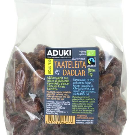 Aduki taateli kivetön 1kg luomu reilukauppa