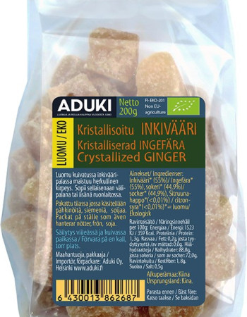 Aduki kristallisoitu Inkivääri luomu 200g