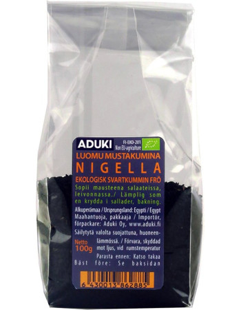 Aduki Mustakuminansiemen, Nigella 100g luomu