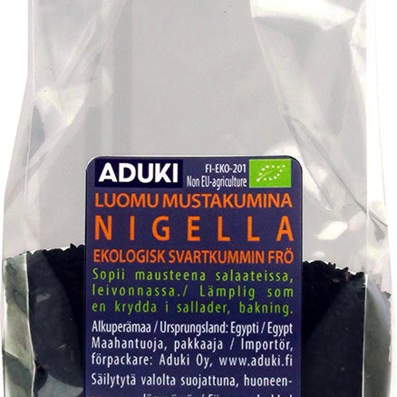 Aduki Mustakuminansiemen, Nigella 100g luomu