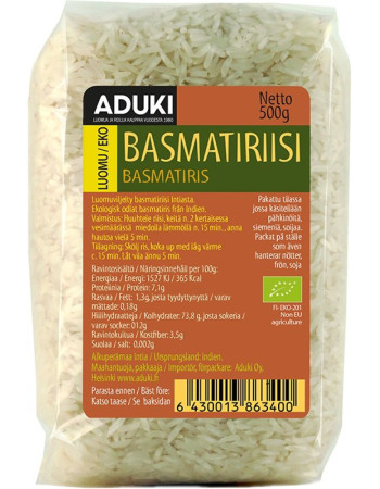 Aduki valkoinen luomu Basmatiriisi 500g