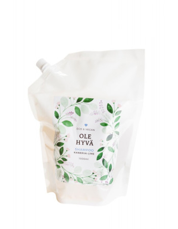 Ole hyvä kanerva-lime shampoo täyttöpakkaus 1000ml