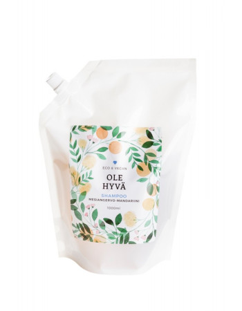 Ole hyvä mesiangervo-mandariini shampoo täyttöpakkaus 1000ml