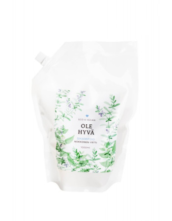 Ole hyvä shampoo täyttöpakkaus nokkonen yrtti 1000ml pussi 