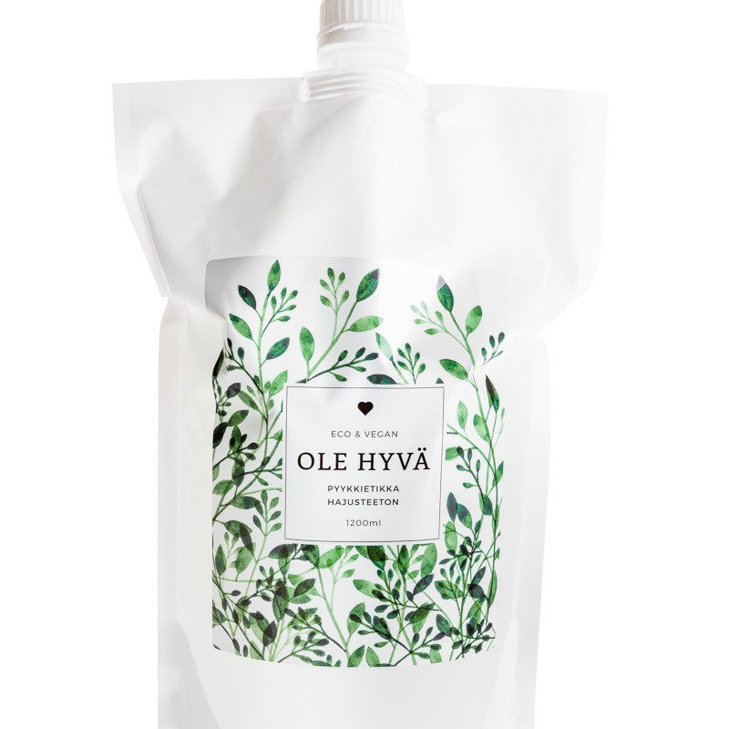Ole hyvä pyykkietikka hajusteeton täyttöpakkaus 1200ml 