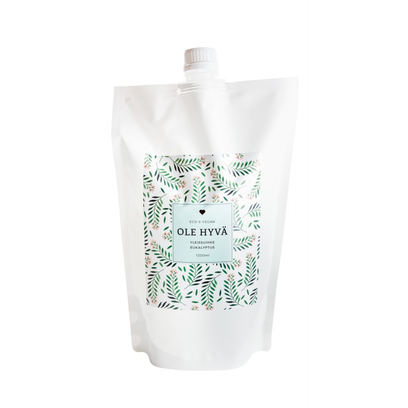 Ole hyvä yleissuihke eukalyptus täyttöpussi 1200ml 