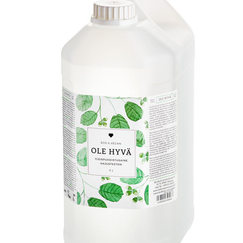 ole hyvä Yleispuhdistusaine – Hajusteeton 5000 ml kanisteri